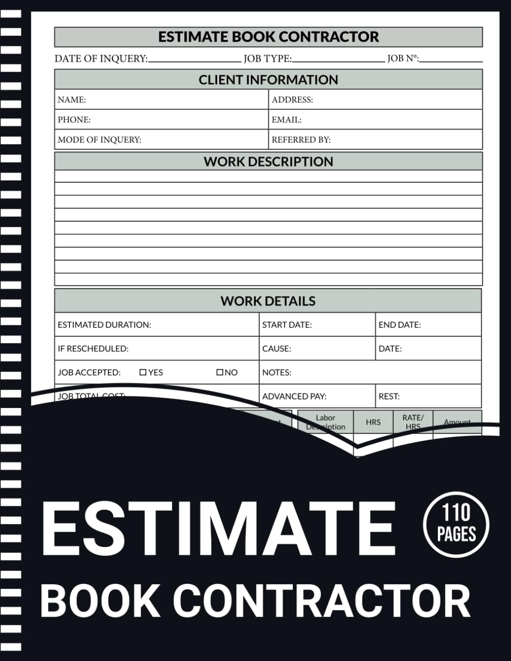 capítulo por capítulo baixar Estimate Book Contractor: Detailed Contractor Work Estimate Book, Contractor Notebook Organizer For Projects,Job Estimate Logbook