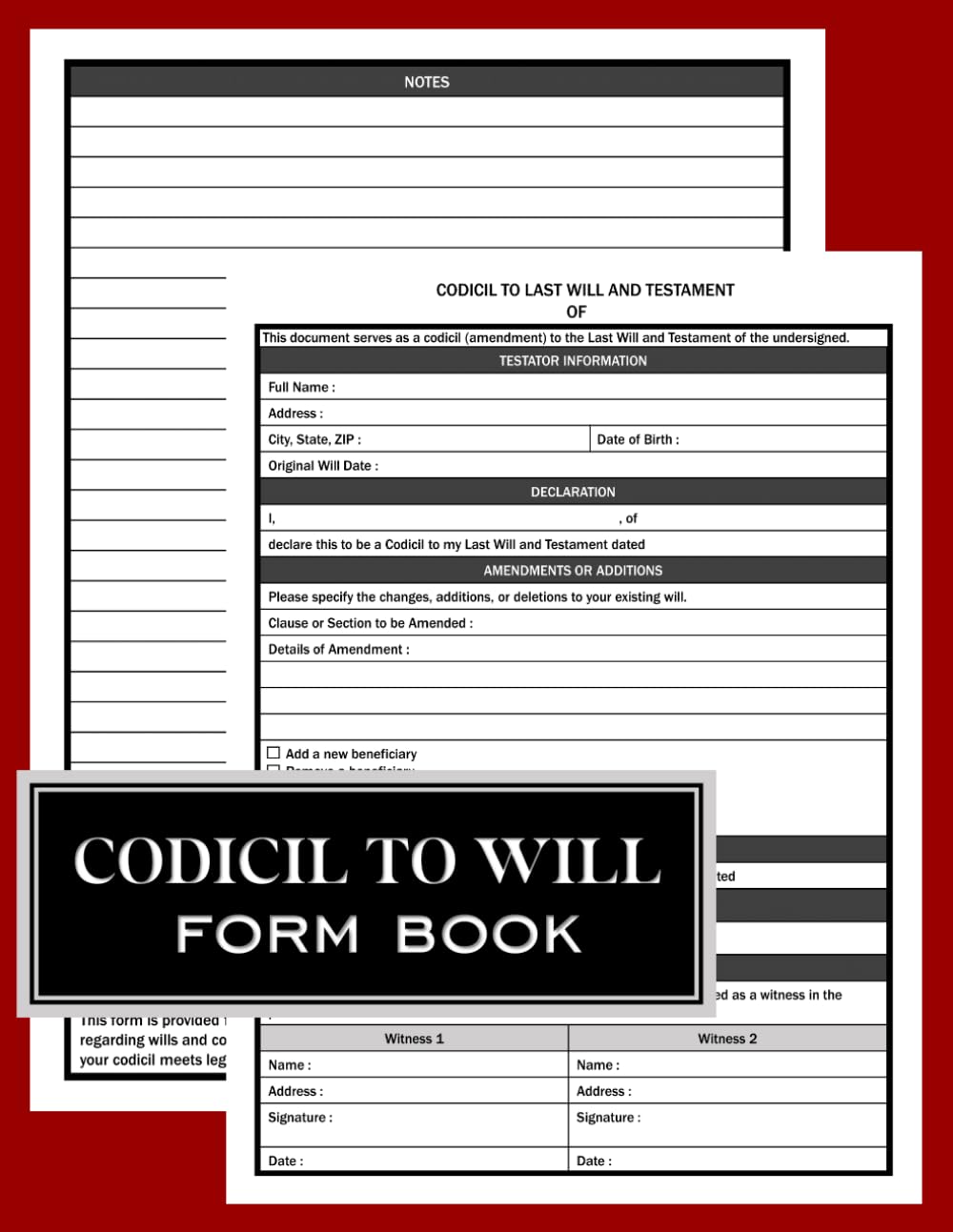 capítulo por capítulo baixar Codicil To Will Form Book: A Simple Legal Form Template For Amending Or Updating Your Last Will And Testament — Easy-To-Use Estate Planning Organizer... | Amendment To Last Testament Document