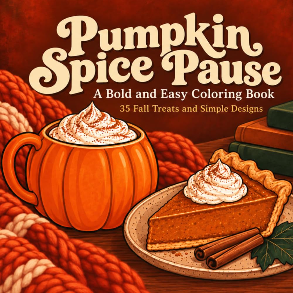 ler totalmente Pumpkin Spice Pause: A Bold and Easy Coloring Book with 35 Fall Treats and Simple Designs