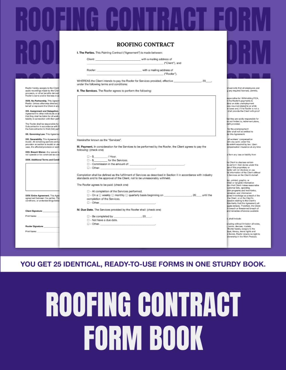 Roofing Contract Form Book: 25 Ready-to-Use Roofing Agreements for Contractors, Roofers, and Home Improvement Professionals | 8.5 x 11 in. baixar livro de graça