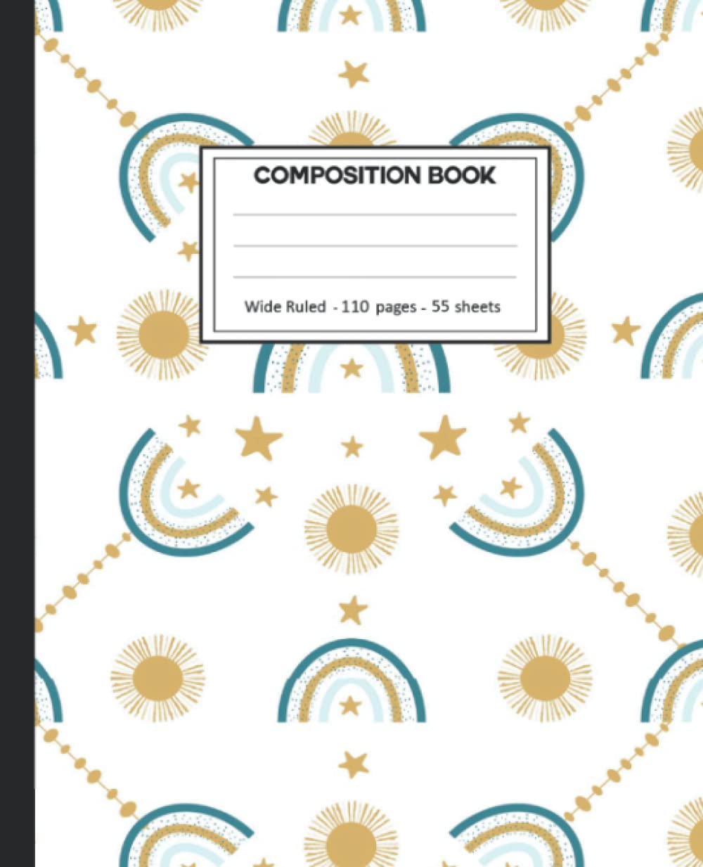 Composition Notebook: Rainbow with gold Wide Ruled Blank Lined Composition Book Journal (7.5 x 9.25 in) Cute Notebooks for Girls Teens Kids School Planner Diary Writing Notes. baixar o livro de graça