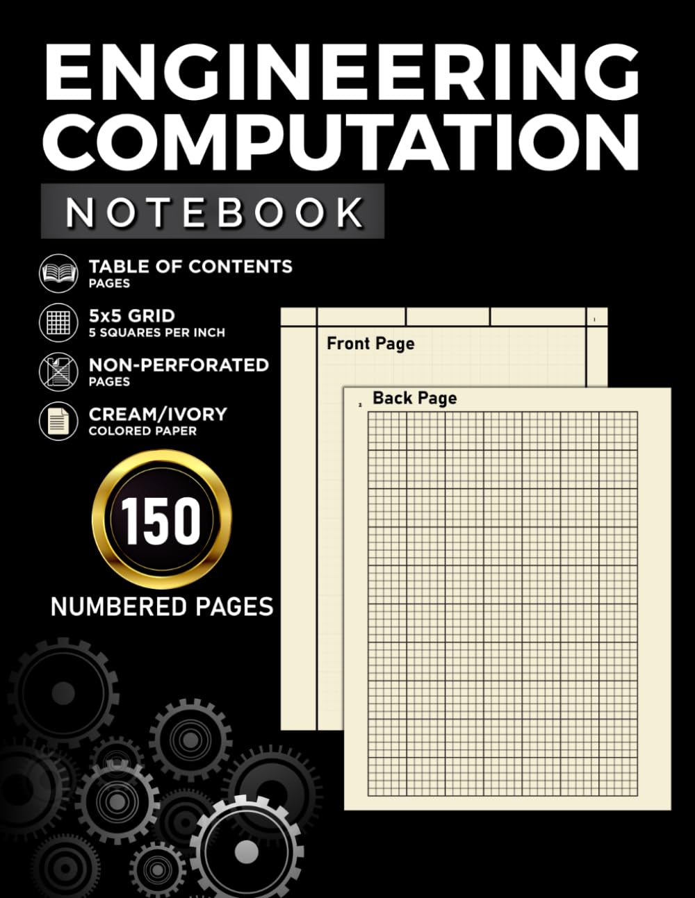 Engineering Computation Notebook Softcover - 5x5 Quad Ruled Quadrille Grid: Cream / Ivory Paper | 150 Numbered Pages (75 Sheets) | Margin-Ruled on... Back | Table of Contents | 8.5 x 11 Inch Size baixar o livro de graça