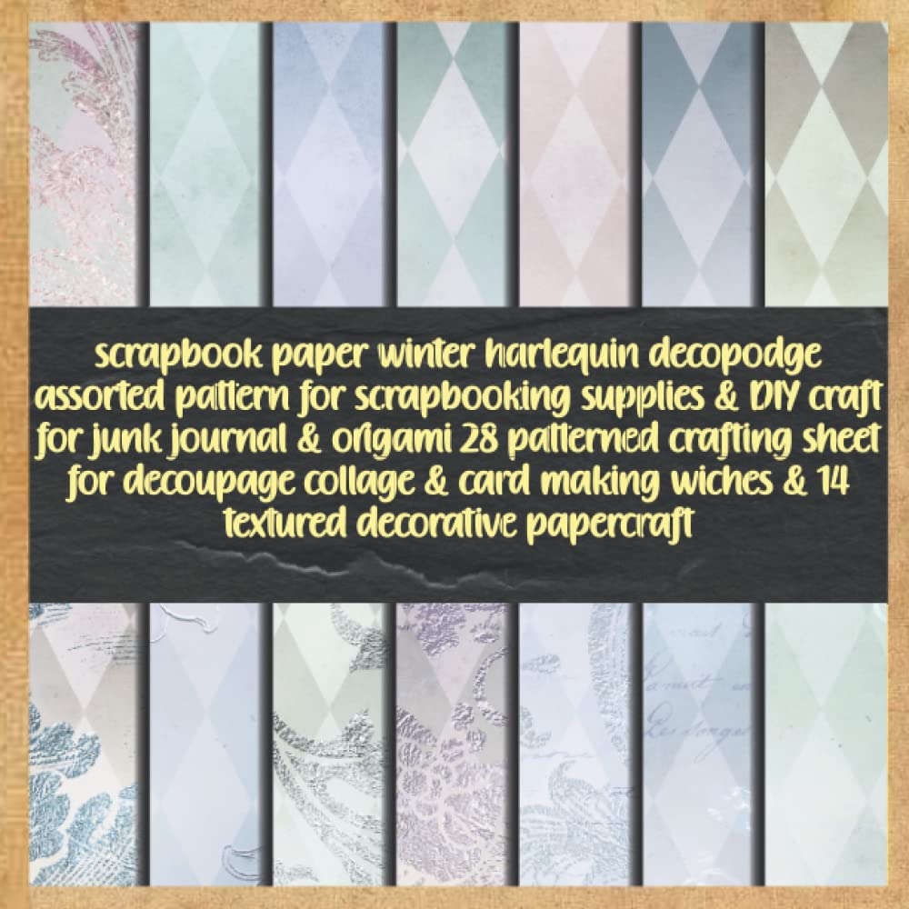scrapbook paper winter harlequin decopodge assorted pattern for scrapbooking supplies & DIY craft for junk journal & origami 28 patterned crafting... decorative papercraft: tea party deco baixar livro de graça