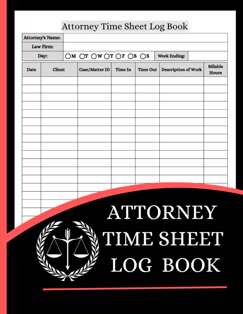 capítulo por capítulo baixar Attorney Time Sheet Log Book (8.5 x 11 Inches): Legal Billing Tracker, Case Time Record & Work Hours Log