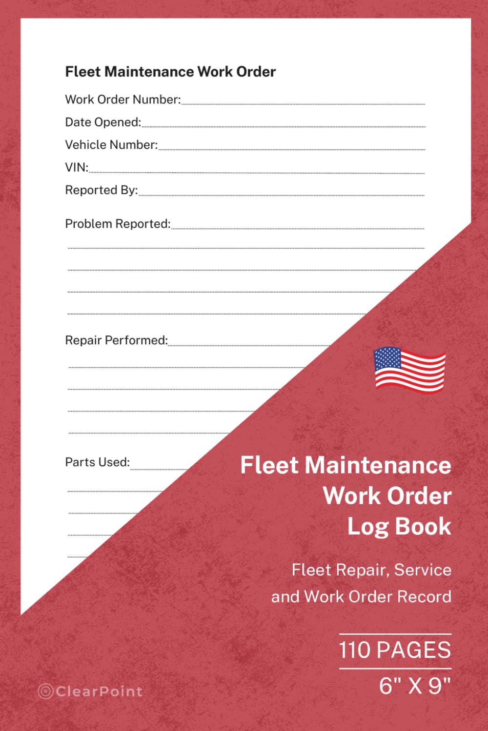 ler totalmente Fleet Maintenance Work Order Logbook: Fleet Repair, Service and Work Order Record | 110 Pages | 6 × 9 Format: Professional Fleet Maintenance Work... Service Records and Workshop Management