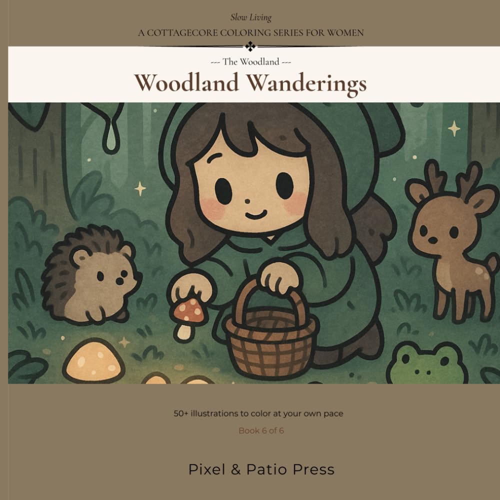 capítulo por capítulo baixar Slow Living: Woodland Wanderings — A Cottagecore Coloring Book for Women | Theme Volume 6: 50+ Mindful Coloring Pages of Mushroom Foraging, Mossy... — A Cottagecore Coloring Series for Women)