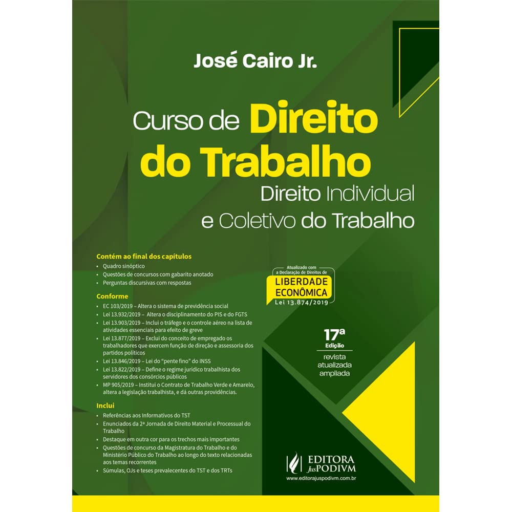 ler totalmente Curso De Direito Do Trabalho - 17ed/21