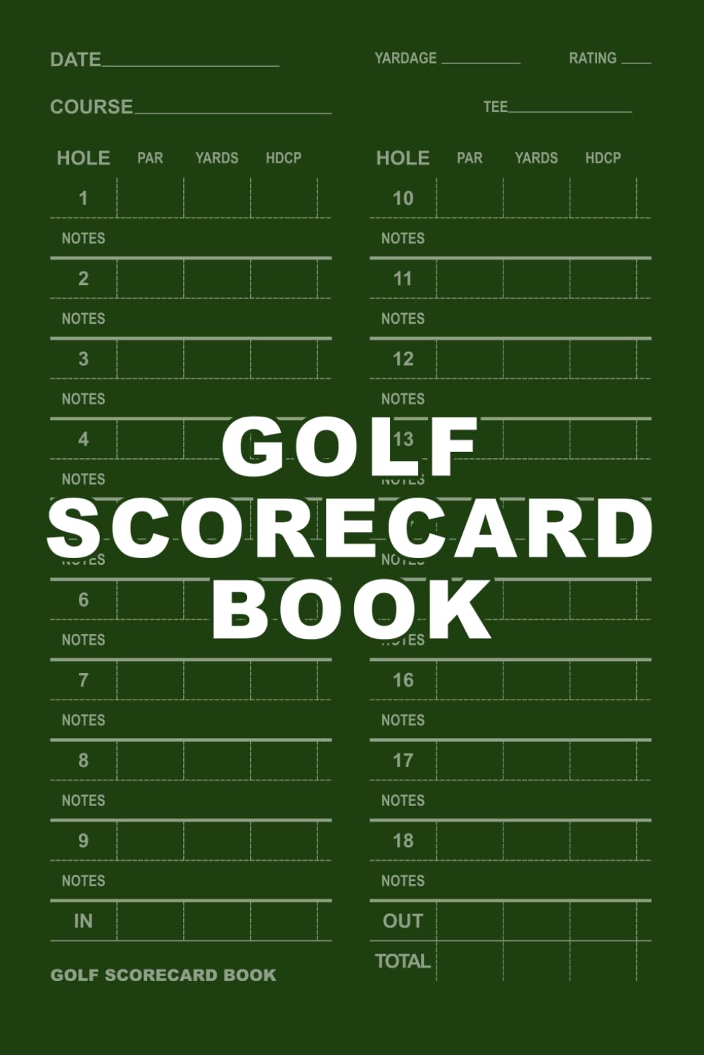ler totalmente Simple Golf Scorecard Book - Green - 108 pages (6" x 9" Inches)
