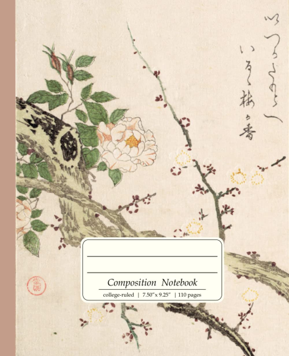 Composition Notebook College Ruled: 110 Page Book with Index, and a Vintage Japanese Botanical Illustration of Roses and Plum Blossom Flowers baixar livro de graça
