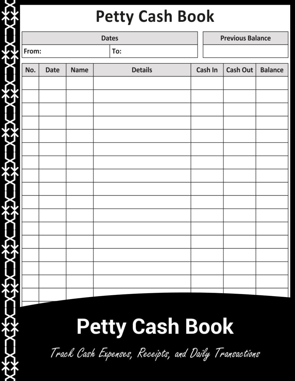 capítulo por capítulo baixar Petty Cash Book: Cash Receipt & Expense Record Book for Tracking Cash In, Cash Out, Balances & Transactions.