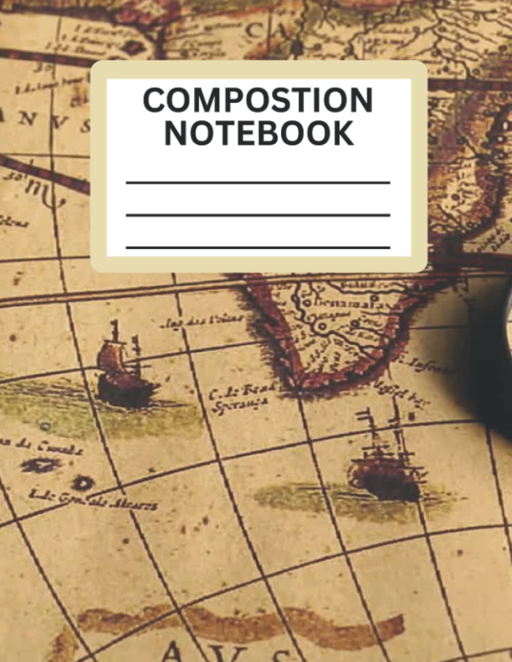 ler totalmente COMPOSITION NOTEBOOK: College Ruled Lined Journal| Vintage antique world map notebook| white paper, 150 pages for girls, boys, teens and students, 8.5"x11"