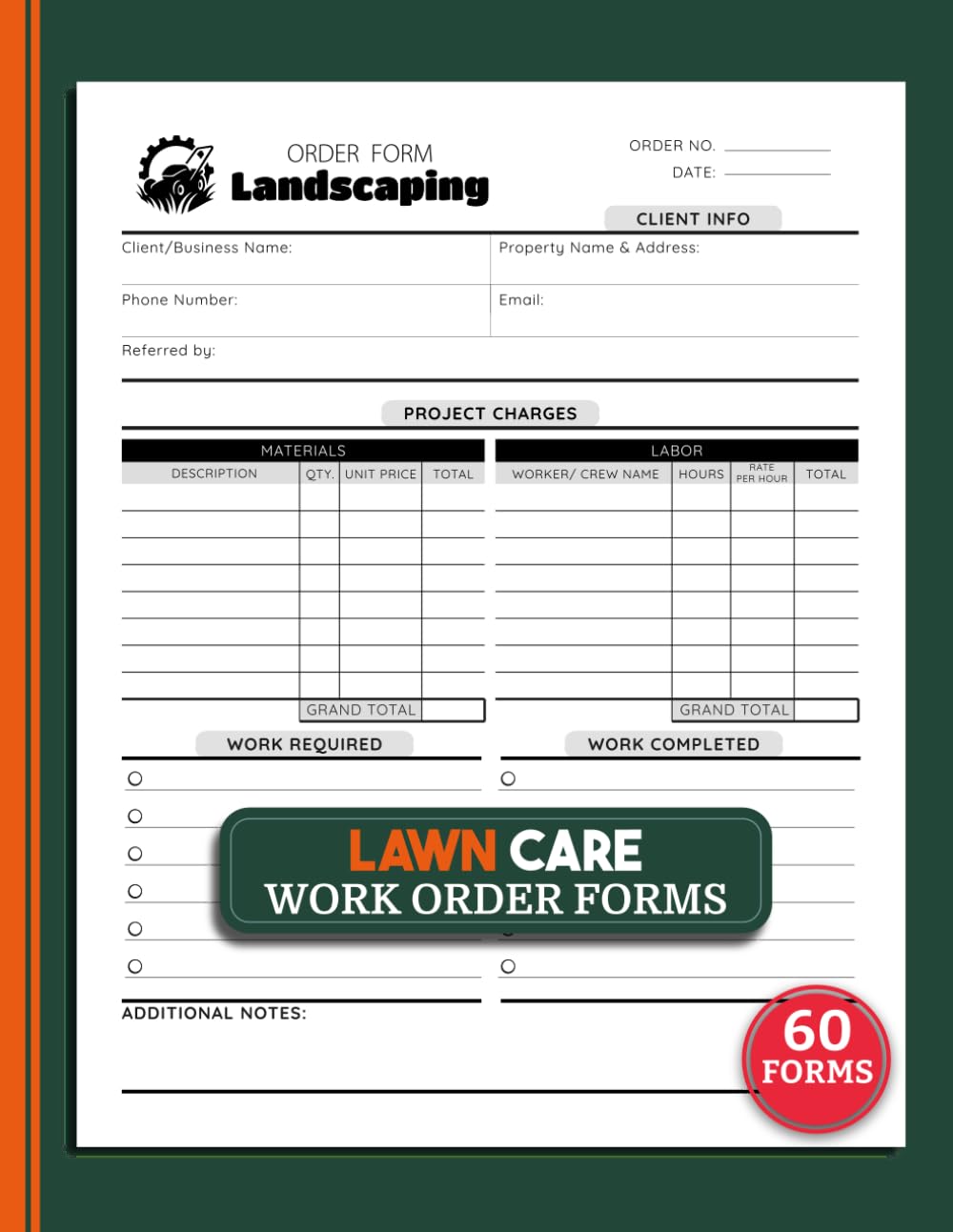 Lawn Care Work Order Forms: Job Estimate Book for Landscaping Business | Track Client Information, Materials, Labor Costs, & Work Completion Records | 60 Forms, 120 Single-Sided Pages baixar o livro de graça