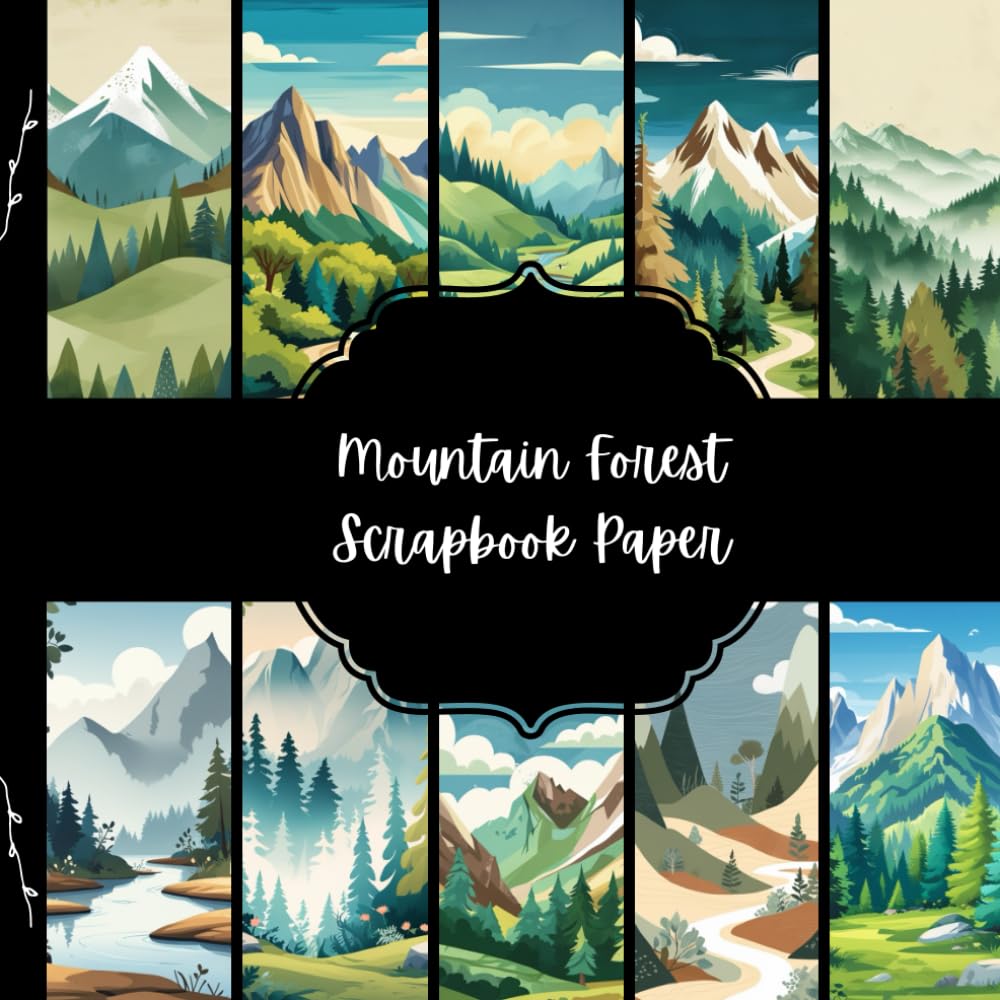 Mountain Forest Scrapbook Paper, Woodland Junk Journal Paper, Nature Decorative Paper, DIY Projects, Origami, Collage Sheets, Decoupage Paper, 10 Designs, Double Sided baixar livro de graça