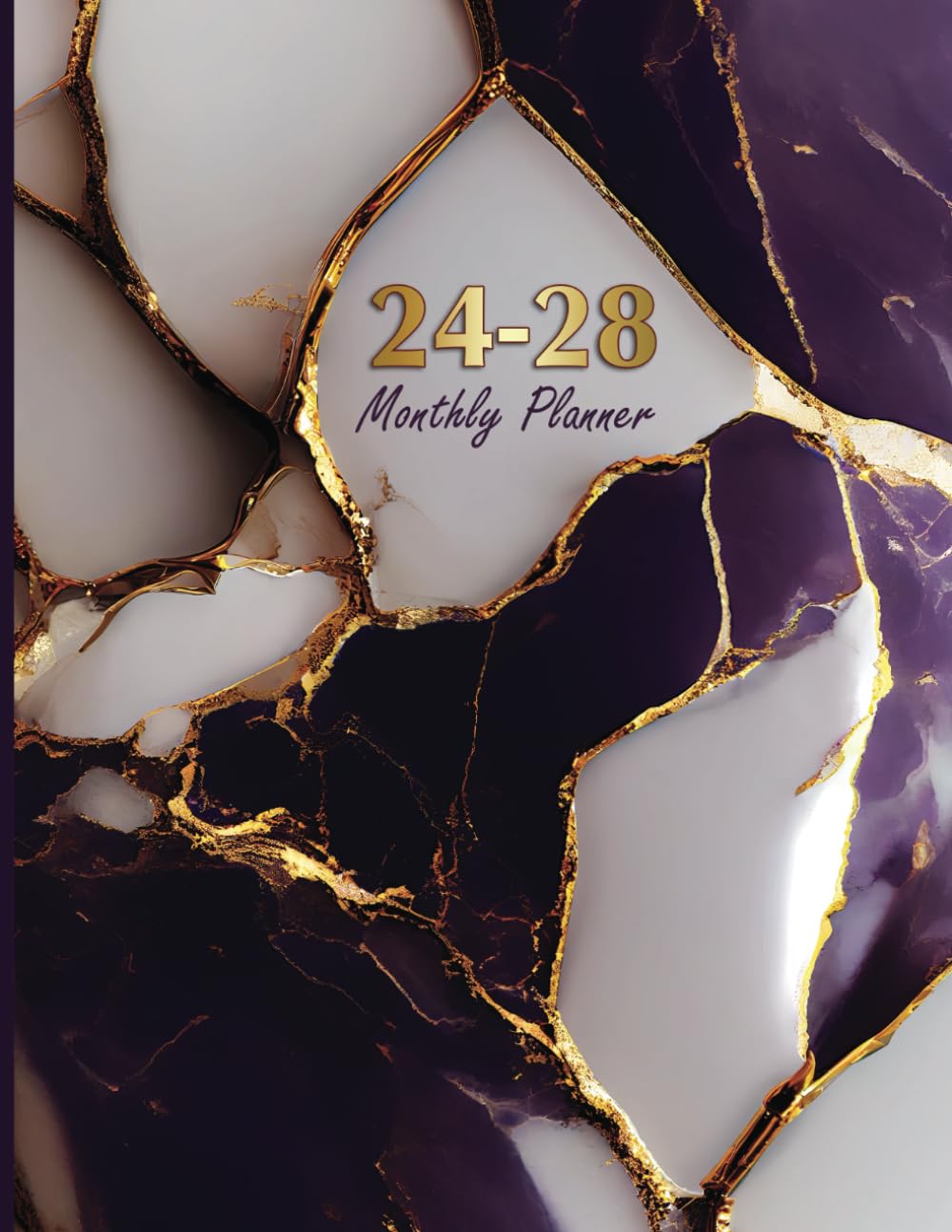 ler totalmente Simple Monthly Planner 2024-2028: 5 year Agenda with Holidays, Schedule Organizer and Note Pages Large Print 8.5x11 (Purple & Gold Marble)