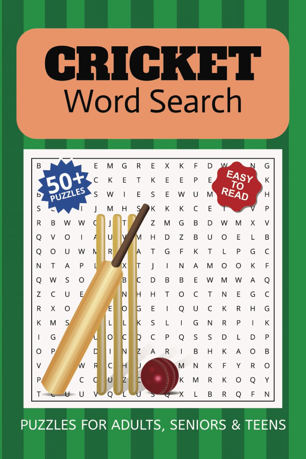 ler totalmente Cricket Word Search Puzzle Book: Words Searches with Easy to Read Print about Sticky Wicket, Test Cricket, Ashes Series & More | 6x9 inches, 110 pages... Gift for Vacations, holidays and free times