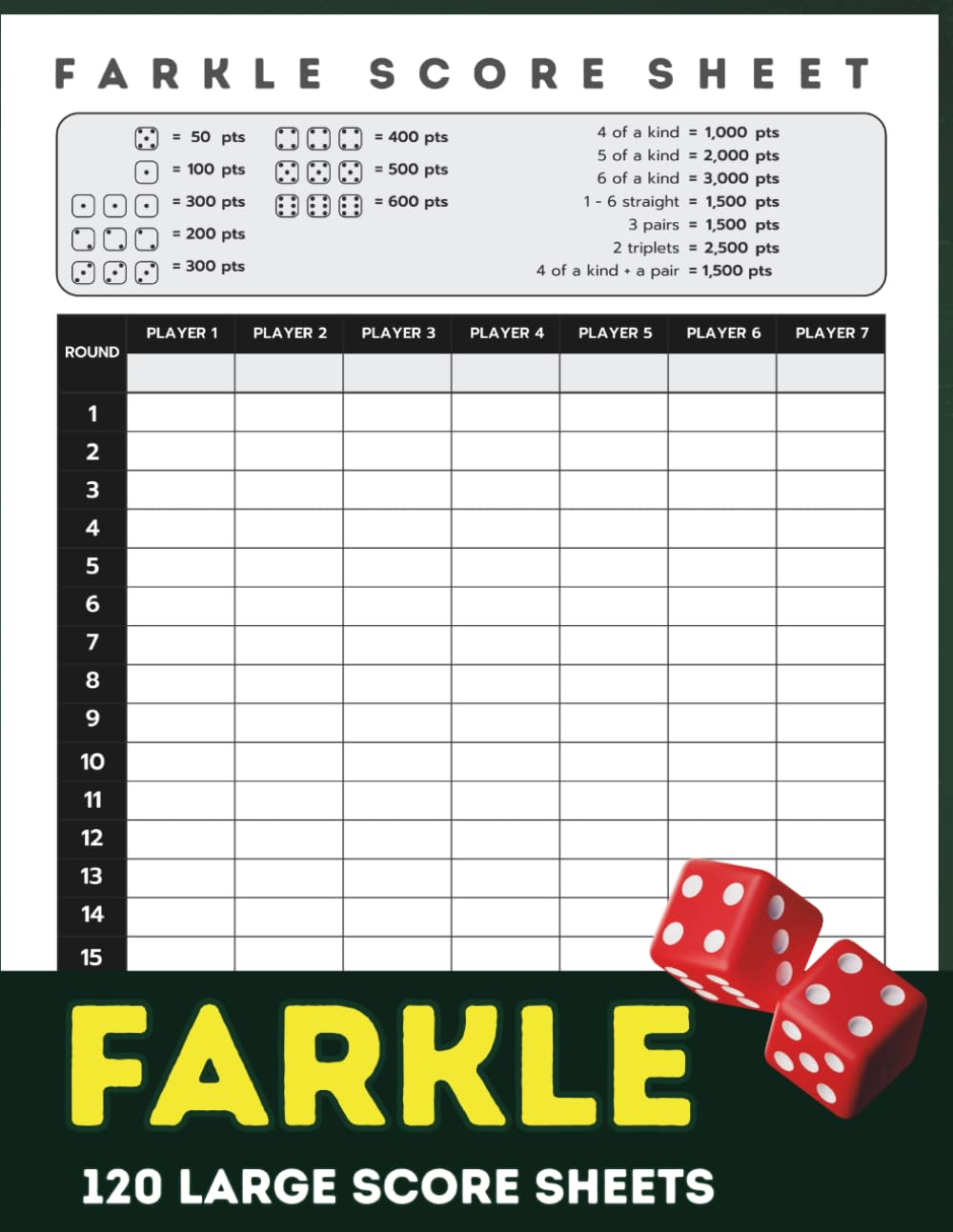 capítulo por capítulo baixar Farkle Score Sheets: for Scorekeeping, 8,5x11 Inch Large Pads