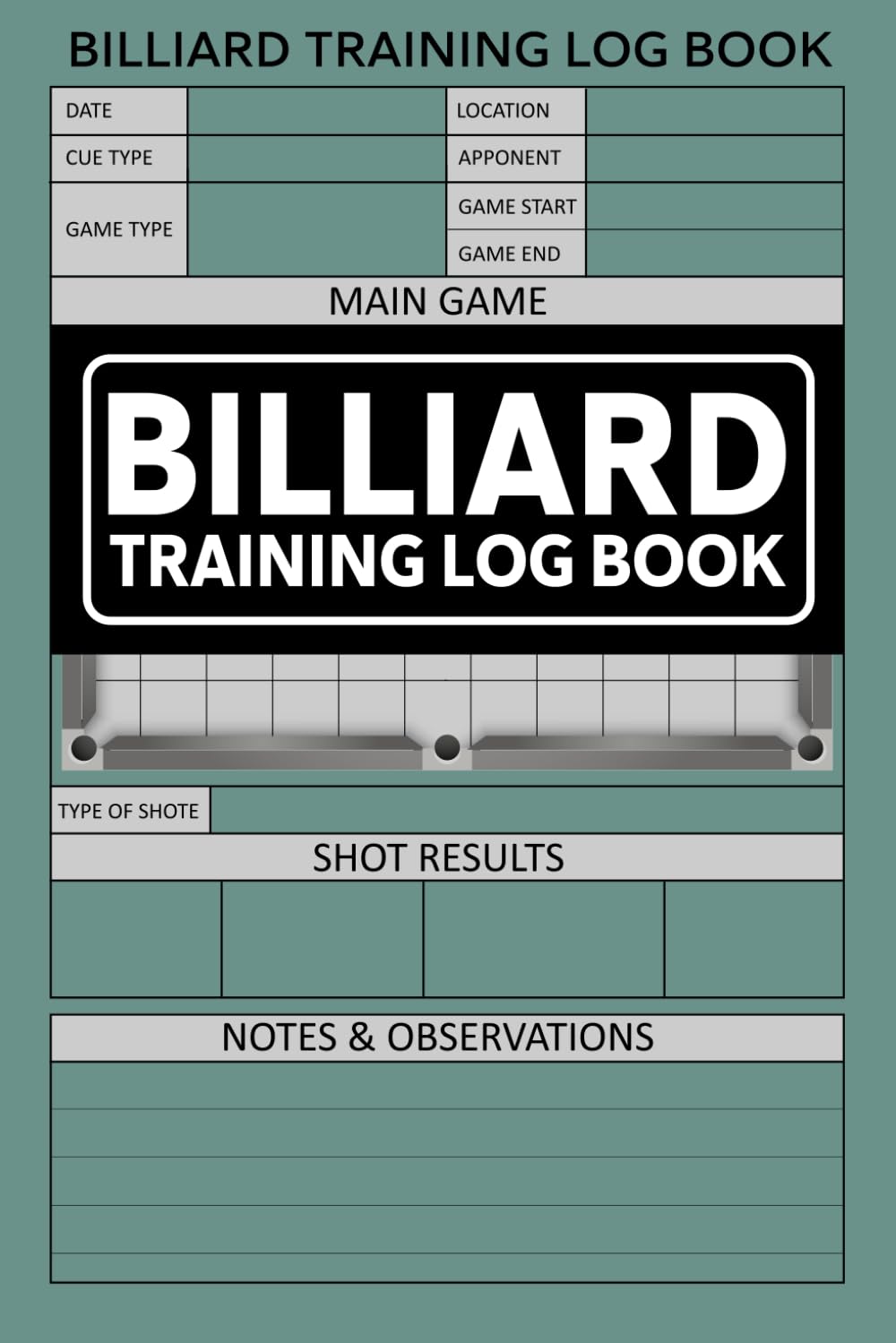 ler totalmente Billiard Training Log Book: Billiard Training Journal with Pool Table Diagrams,Billiards Practice Logbook
