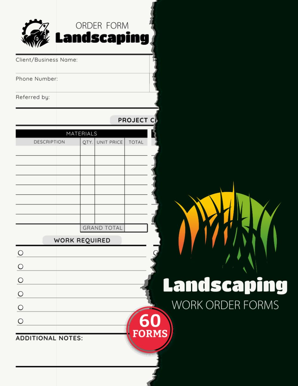 Landscaping Work Order Forms: Job Estimate Sheets for Landscaper | Track Customer Details, Materials, Labor Costs, & Work Completion Records | 60 Forms, 120 Single-Sided Pages baixar o livro de graça