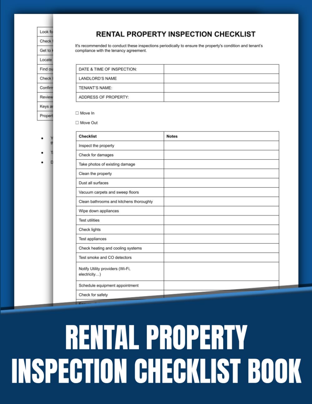 ler totalmente Rental Property Inspection Checklist Book: 50 Forms for Move-In & Move-Out | 8.5 x 11 inches.