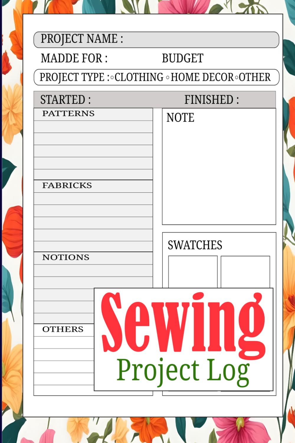 Sewing Project Log: A Practical Sewing Project Planner and Record Book for Patterns, Fabrics, Measurements, Progress, Costs, and Finished Makes baixar livro de graça