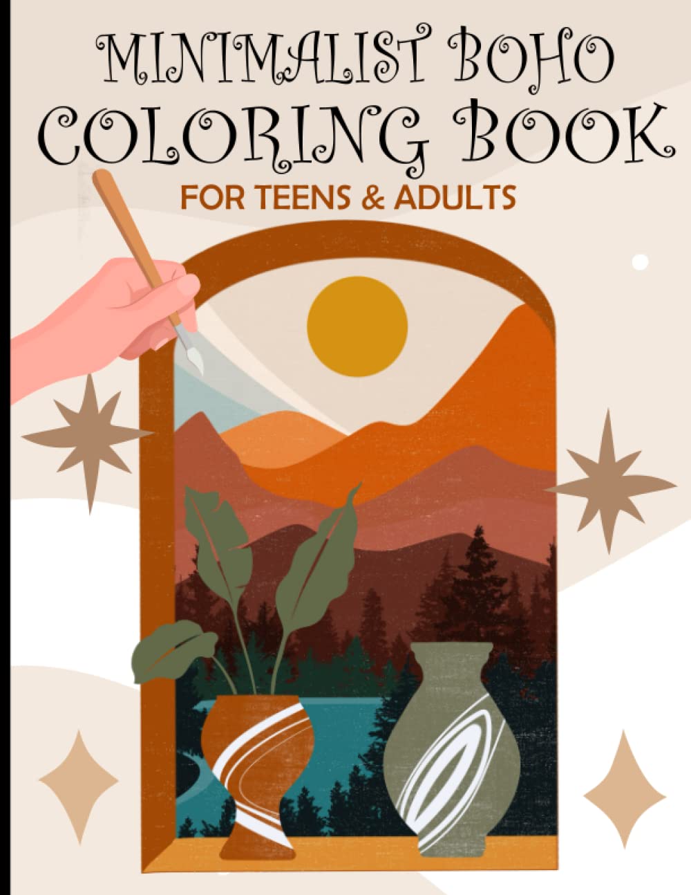 ler totalmente Minimalist Boho Coloring Book for Teen & Adults: 50 Boho Landscape Designs, Stress Relief, Abstract coloring pages for Teen & Adults Relaxation