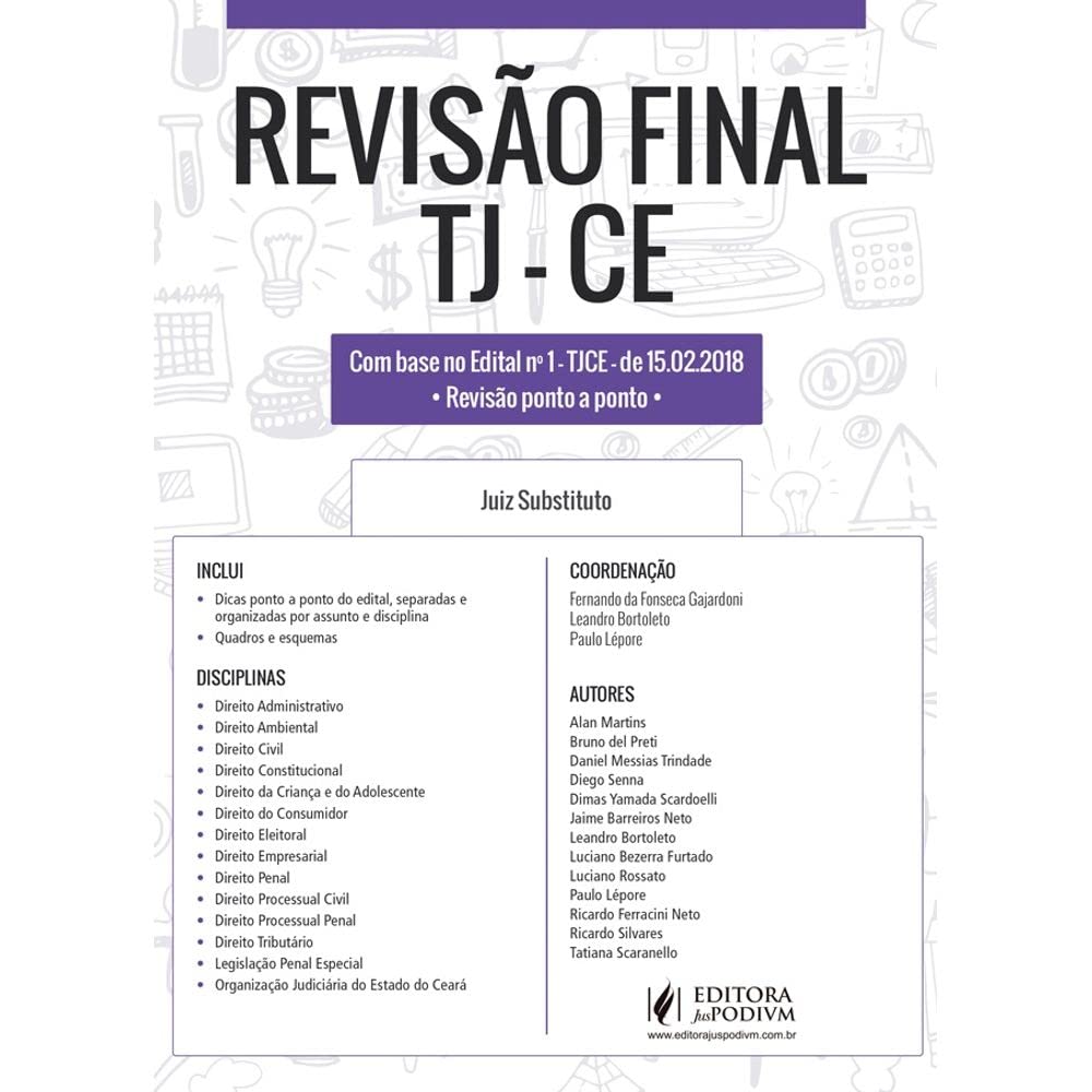 Revisão Final. TJ - CE. Juiz Substituto. Dicas Ponto a Ponto do Edital baixar livro de graça