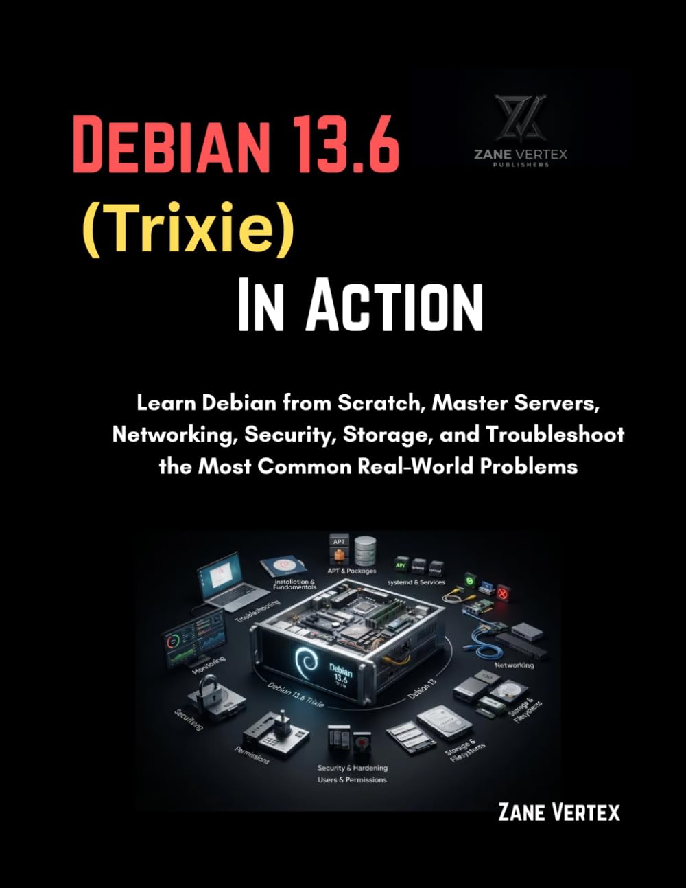 ler totalmente Debian 13.6 (Trixie) In Action: Learn Debian from Scratch, Master Servers, Networking, Security, Storage, and Troubleshoot the Most Common Real-World Problems