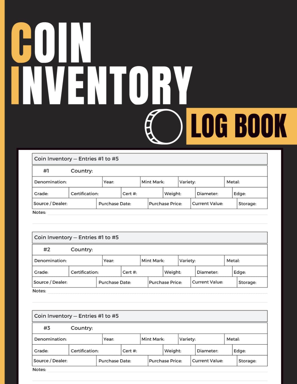 ler totalmente Coin Inventory Log Book: Organize Coin Details, Purchase History, Values, Grading Notes, and Collection Records for Collectors