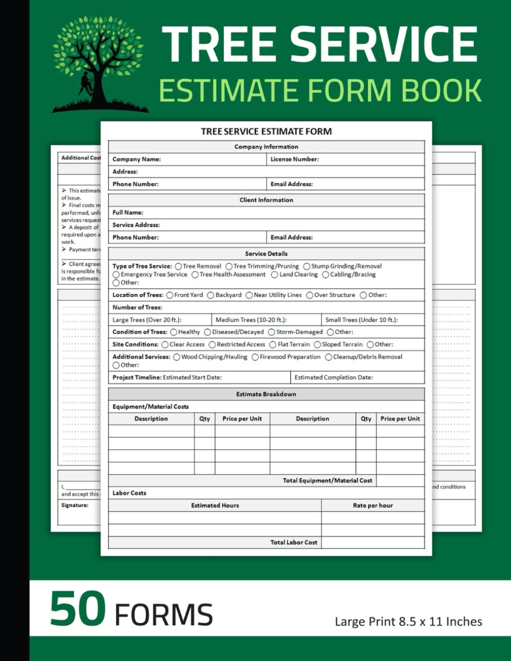 ler totalmente Tree Service Estimate Form Book: Tree Care Services Estimate Forms | Tree Removal, Trimming, and Pruning Estimating Sheets