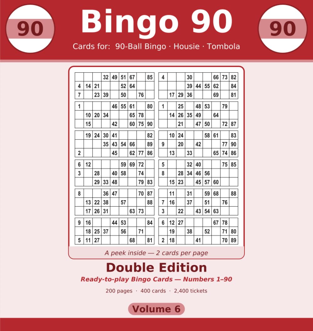 capítulo por capítulo baixar Bingo 90: Double Edition: 400 90-Ball Housie & Tombola Sheets, Two Cards Per Page (Volume 6) (Dutch Edition)