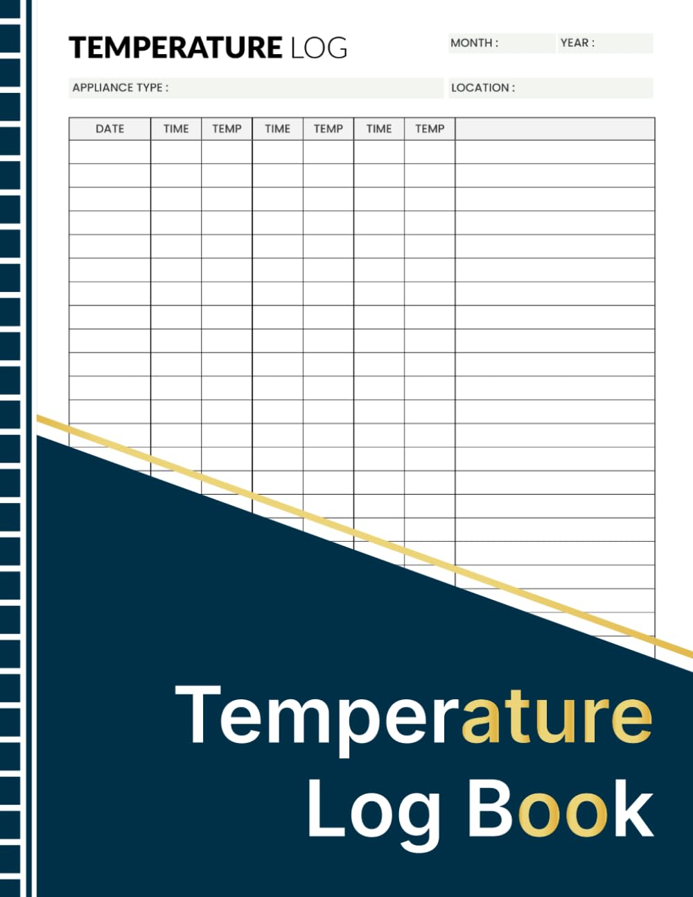 Temperature Log Book: Simple Temperature Tracking Log for Refrigerators, Freezers, Appliances, and Food Safety Records baixar livro de graça