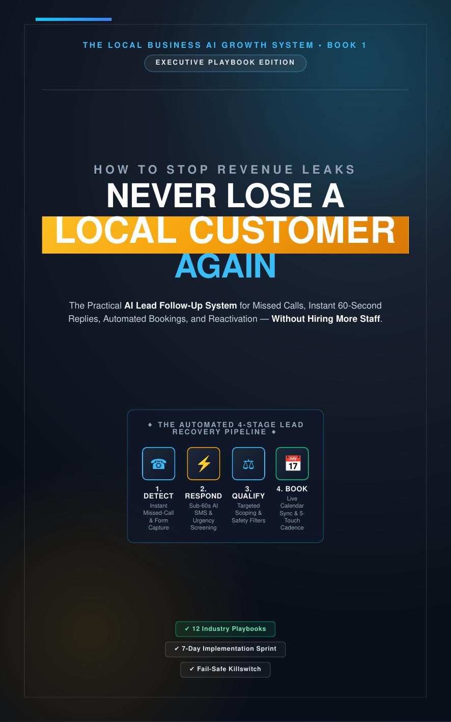 ler totalmente Never Lose a Local Customer Again: The Practical AI Lead Follow-Up Playbook for Local Service Businesses: Automate Missed Calls, Rapid Responses, and Appointment... AI Growth System 1) (English Edition)