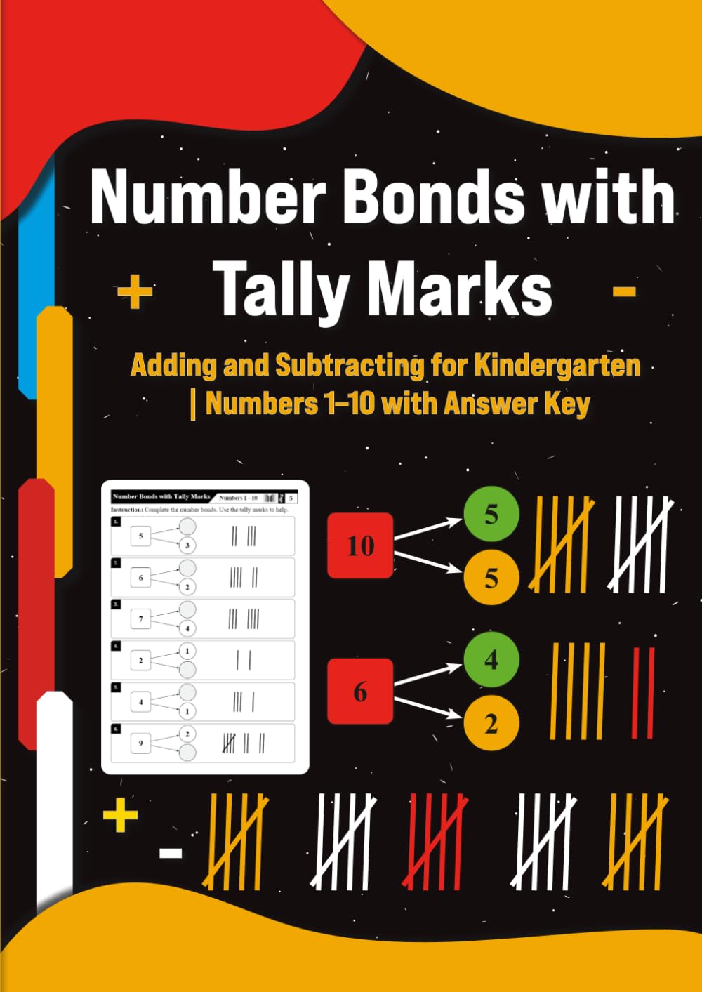 Number Bonds with Tally Marks: Adding and Subtracting for Kindergarten | Numbers 1–10 with Answer Key baixar o livro de graça