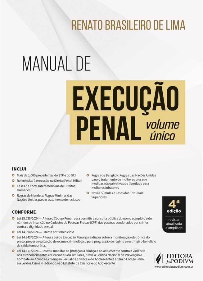 Manual de Execução Penal - Volume Único 4Ed.2025 baixar o livro de graça