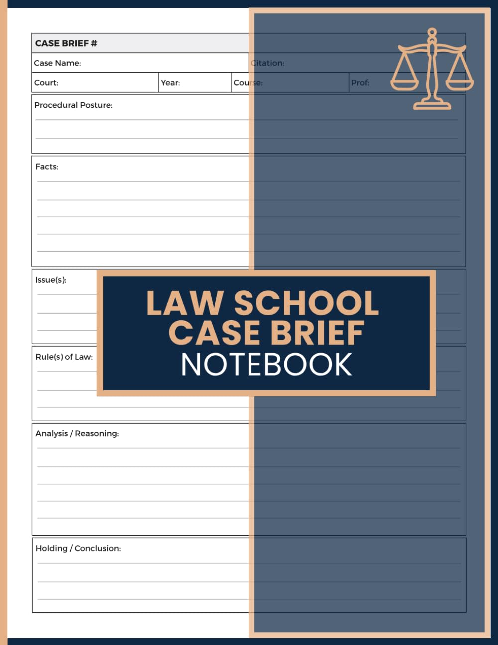 Law School Case Brief Notebook: Case Templates with IRAC, CRAC & CREAC Methods, Legal Analysis Sections, Study Planning Pages, and Organization Tools for Law Students baixar livro de graça