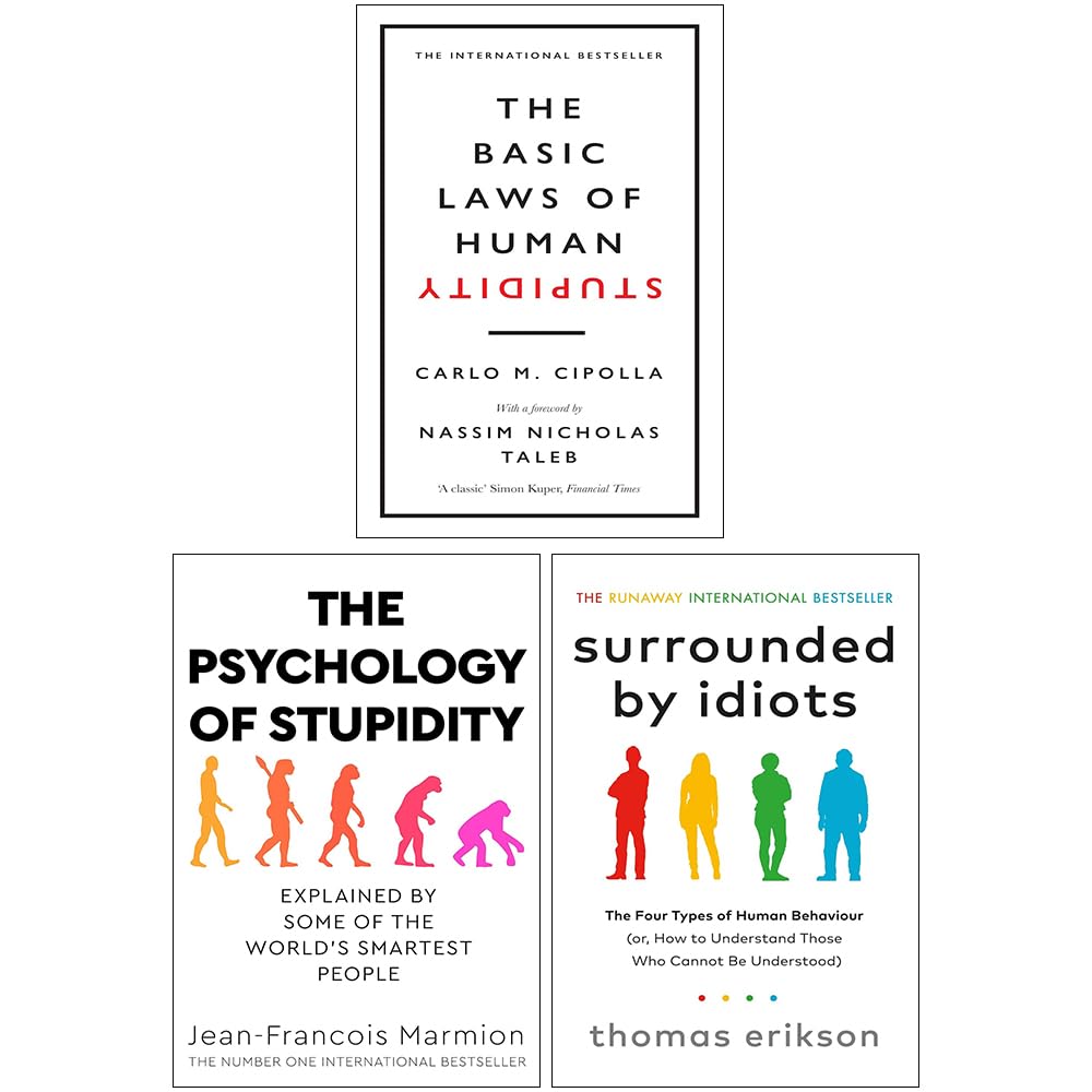 ler totalmente The Basic Laws of Human Stupidity, The Psychology of Stupidity & Surrounded by Idiots 3 Books Collection Set