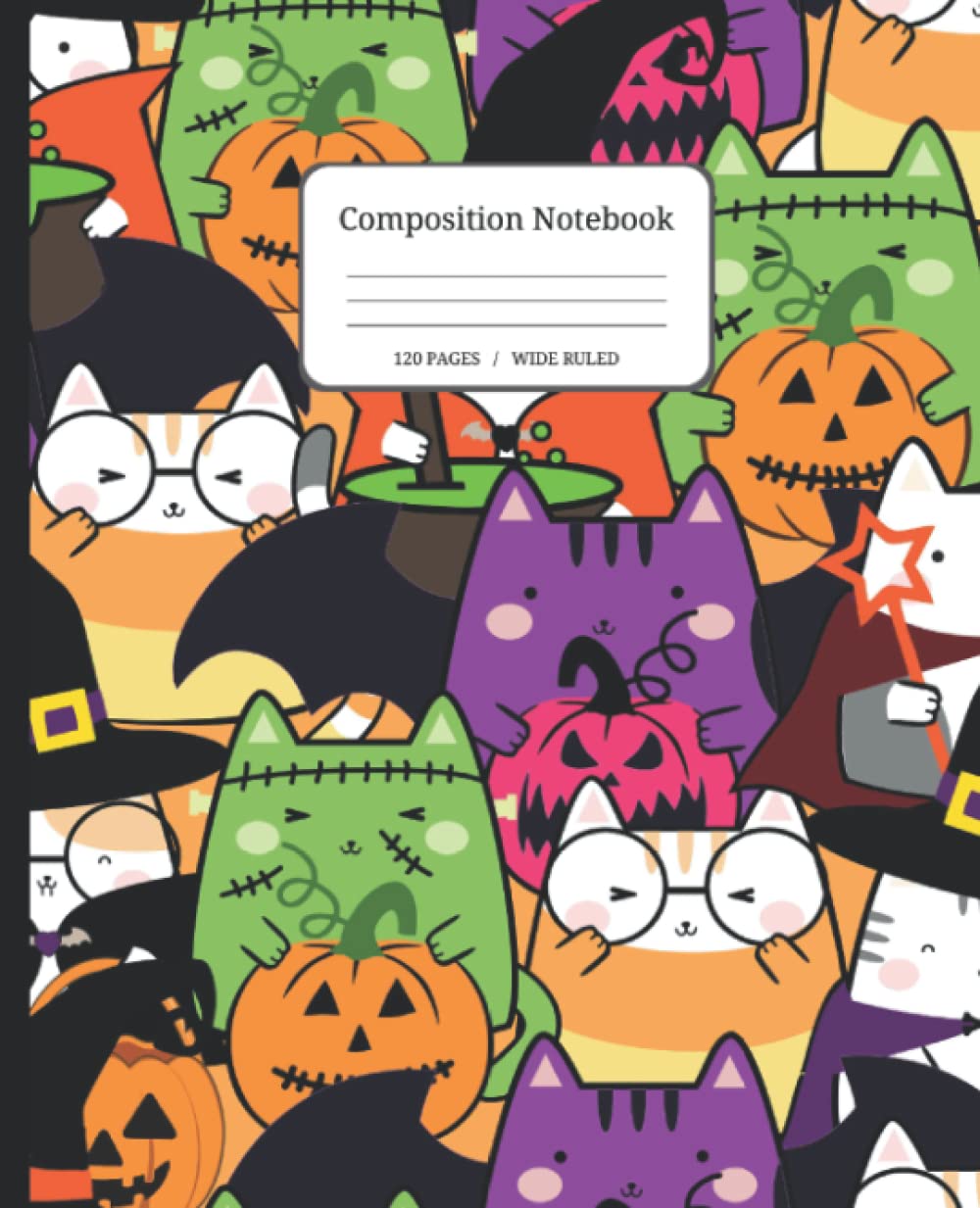Composition Notebook: Kawaii Cute Cat Halloween Theme | Wide Ruled Lined Paper Notebook Journal For School & Note Taking | Witchy Halloween Gift Colorful baixar o livro de graça