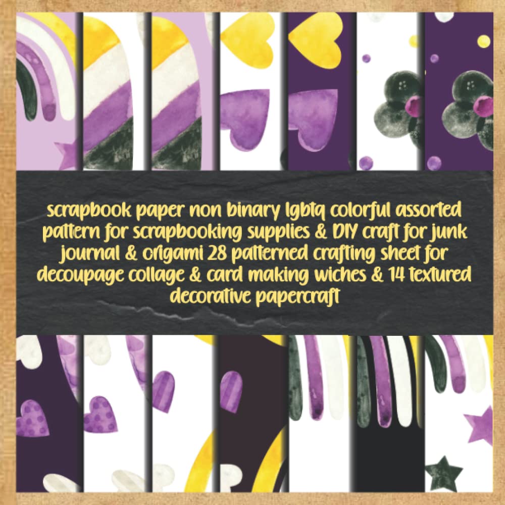 ler totalmente scrapbook paper non binary lgbtq colorful assorted pattern for scrapbooking supplies & DIY craft for junk journal & origami 28 patterned crafting... wiches & 14 textured decorative papercraft