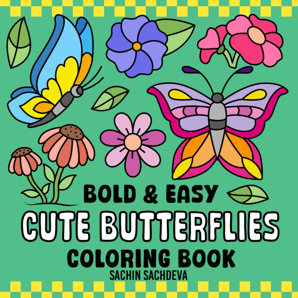 capítulo por capítulo baixar Cute Butterflies: Flowers & Butterfly Coloring Book for Kids and Adults, Bold and Easy, Big and Simple Designs for Fun and Relaxation (Bold & Easy Coloring Books)