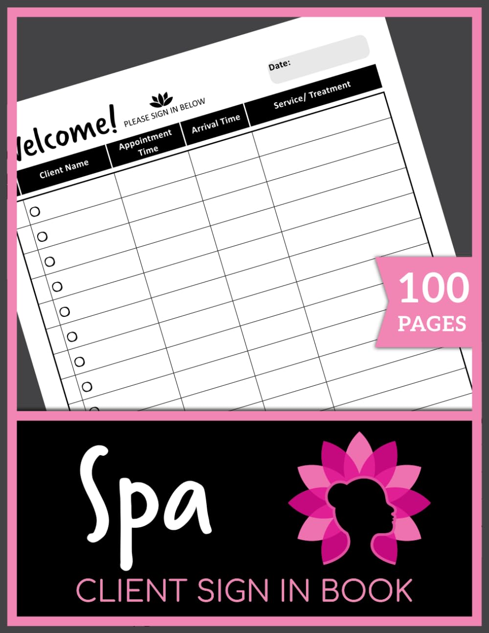 Spa Client Sign In Book: Guest Check-In Sheets for Estheticians, Med Spa, & Beauty Businesses | Track Appointments, Walk-Ins & Treatments | 100 Pages baixar o livro de graça