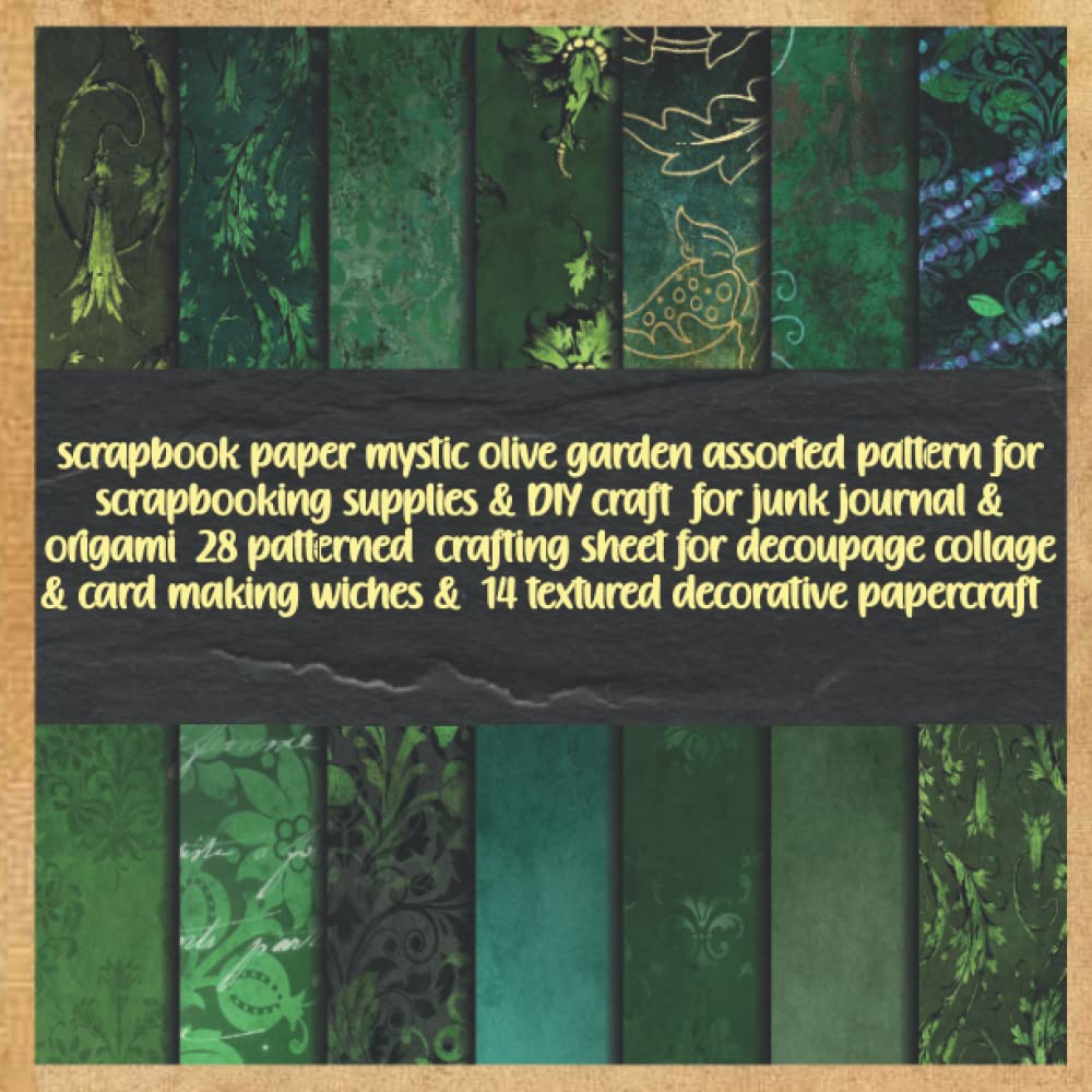 capítulo por capítulo baixar scrapbook paper mystic olive garden assorted pattern for scrapbooking supplies & DIY craft for junk journal & origami 28 patterned crafting sheet... wiches & 14 textured decorative papercraft