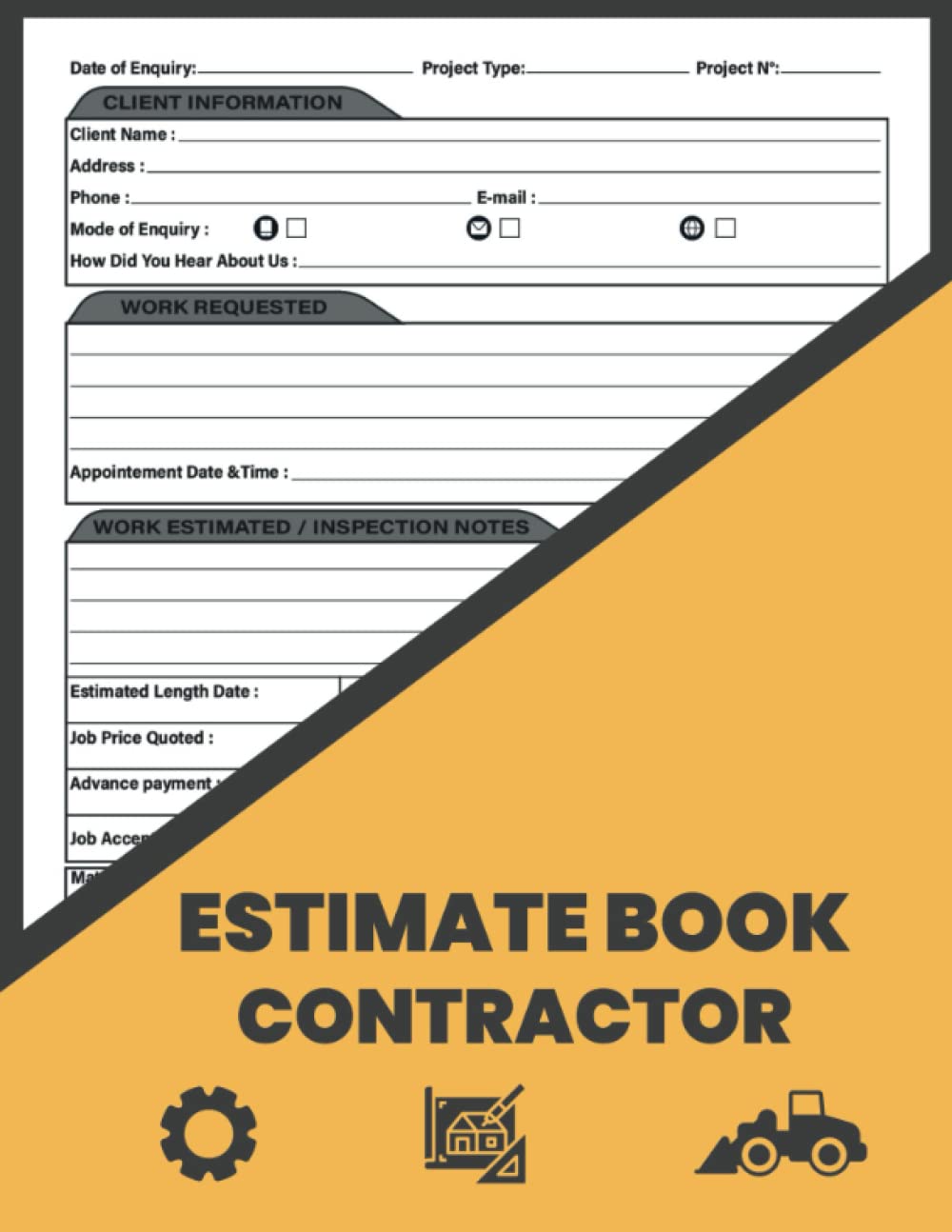 Estimate Book Contractor: Job Estimate Quote Record Book for Clients With Inspection Notes | Log to Record Client Names & Details | Client Contact Log and Dot Diagram Sheets for Taking Measurements. baixar livro de graça