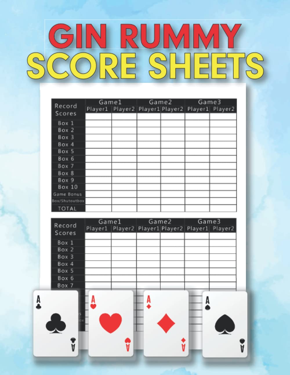 capítulo por capítulo baixar Gin Rummy Score Sheets: 130 Score Pads for Scorekeeping – Gin Rummy Score Cards with Size 8.5 x 11 inches
