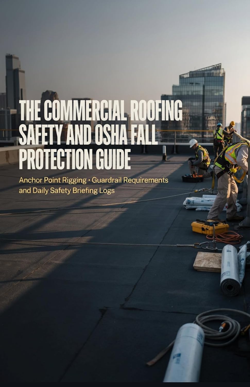 ler totalmente The Commercial Roofing Safety and OSHA Fall Protection Guide: Anchor Point Rigging Guardrail Requirements and Daily Safety Briefing Logs