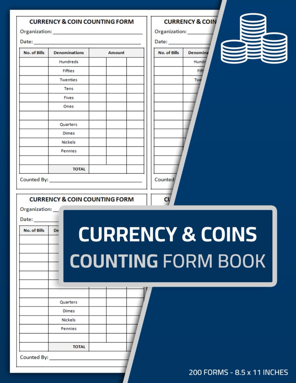 capítulo por capítulo baixar Currency & Coins Counting Form Book: Currency and Coin Counting Record | 200 Forms (4 Forms/Page)