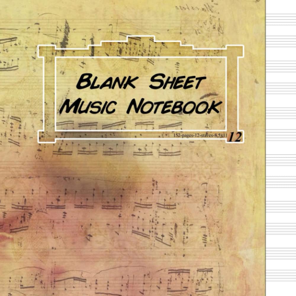 Blank Sheet Music notebook: 152 Pages Music Notebook, 8.5x8,5 inch | 12 Staves Per Page | Music Writing Notebook For Kids & Adults | Wide Staff Blank Manuscript Paper [Notebook for Musicians] baixar o livro de graça