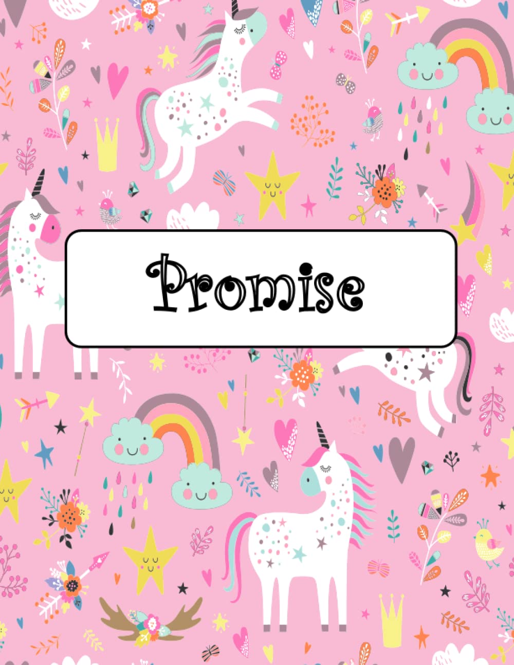 ler totalmente Promise: Unicorn Notebook Personal Name Wide Lined Rule Paper | The Notebook For Writing Journal or Diary Women & Girls Gift for Birthday, For Student, Back to schoo | 160 Pages Size 8.5x11inch