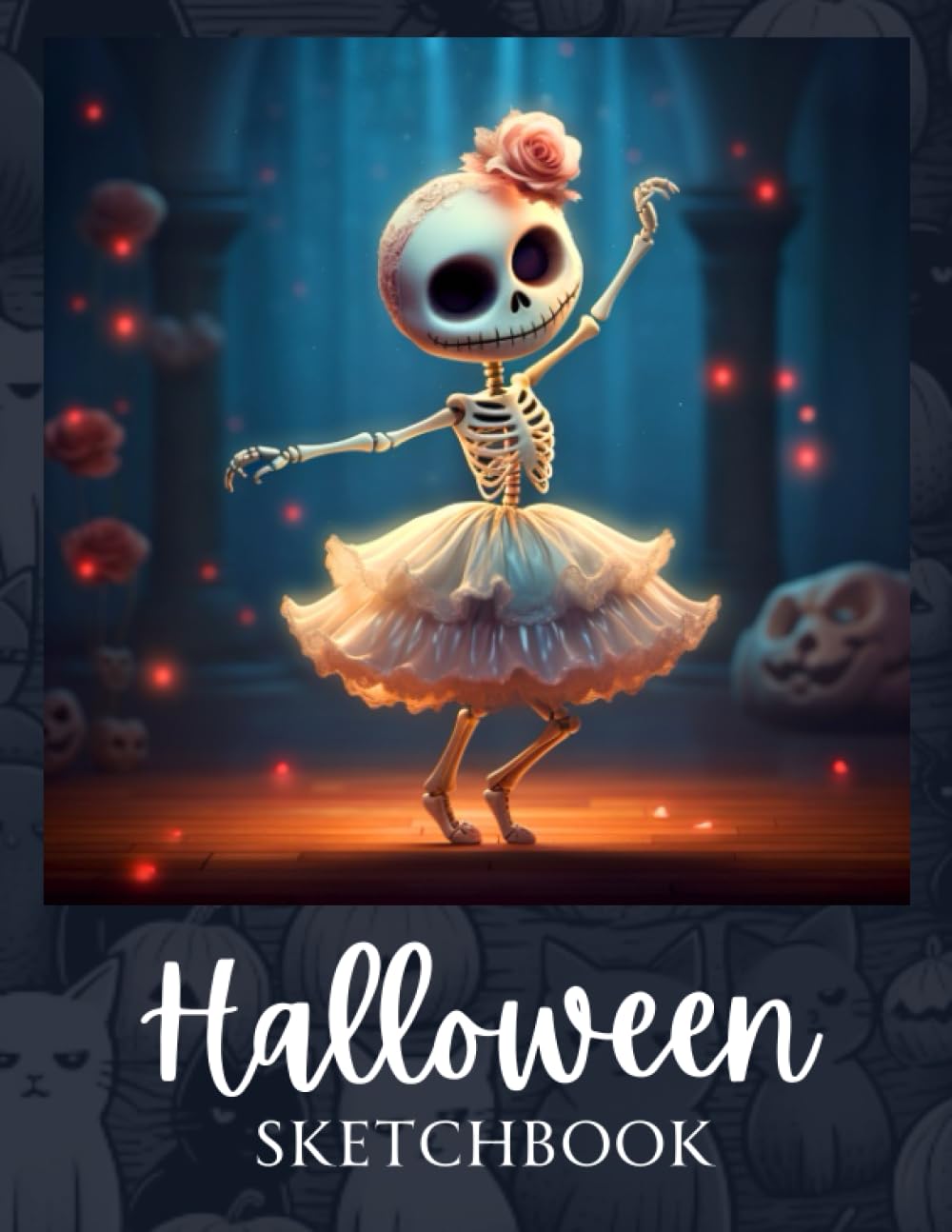 Halloween Sketchbook: Gorgeous dancing skeleton themed book for lovers of the spooky season