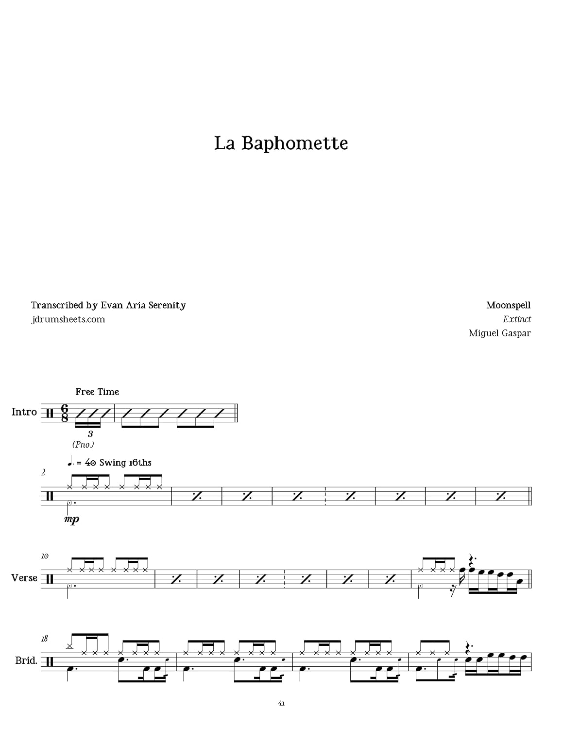 Moonspell - La Baphomette: Drum Sheet Music (JDS: Moonspell Drum Sheet Music) (English Edition) baixar o livro de graça