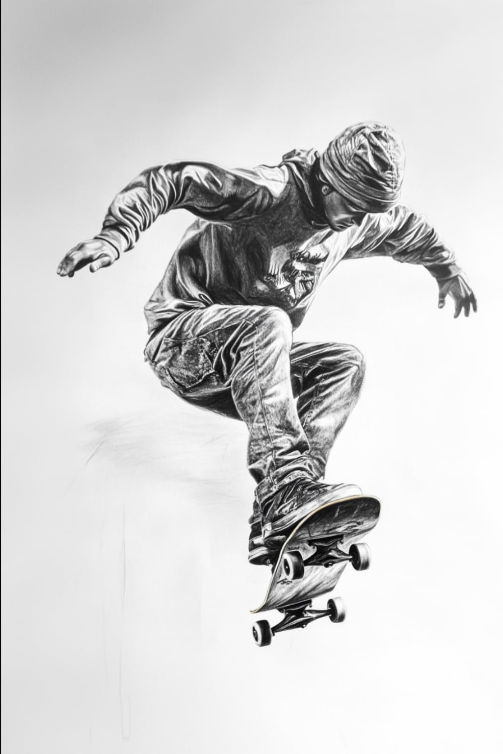 Notizbuch mit 80 karierten Seiten – Realistische Skateboard-Zeichnung für Skater und Street-Art-Fans.: Schwarz-Weiß-Skaterkunst auf dem Cover –... und urbane Kreative. (German Edition) baixar o livro de graça
